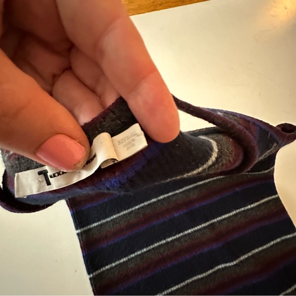 T By Alexander Wang Blue Gray Striped Sleeveless 100% Merino Wool Dress XS-S - Picture 11 of 14